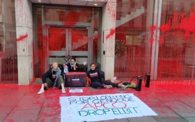 Palestine Action Blockade and Spray Lobbyists for Israeli Weapons Firm