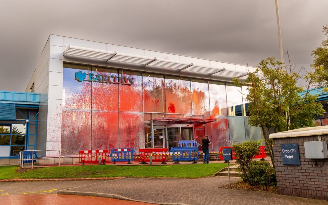 Palestine Action target over 10 Barclays sites across the country