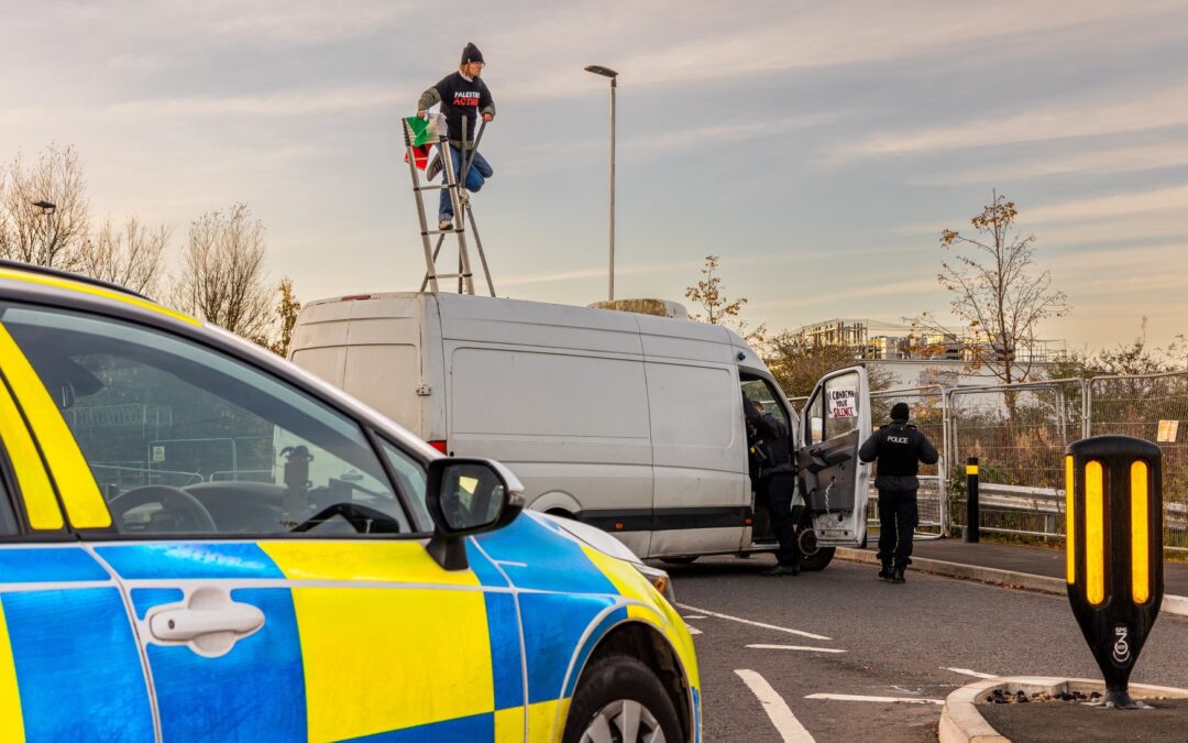 Palestine Action blockade two Israeli weapons sites in Bristol